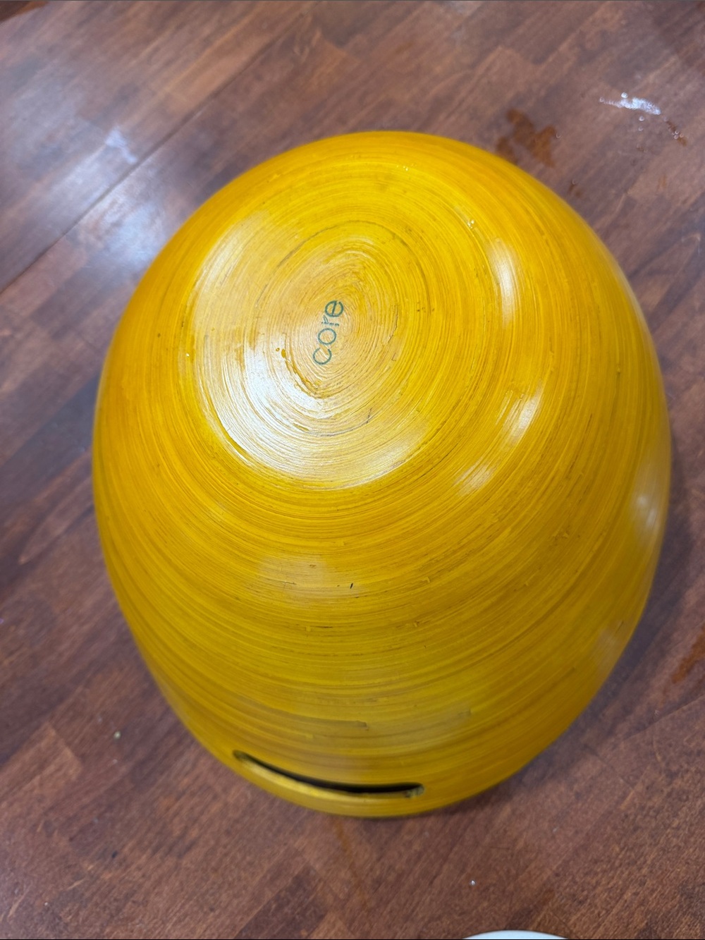 Bright Yellow Ceramic Decorative Bowl with Ringed Texture